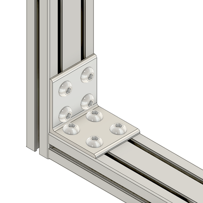 40-530-1 MODULAR SOLUTIONS ANGLE BRACKET<br>90MM TALL X 90MM WIDE W/ HARDWARE